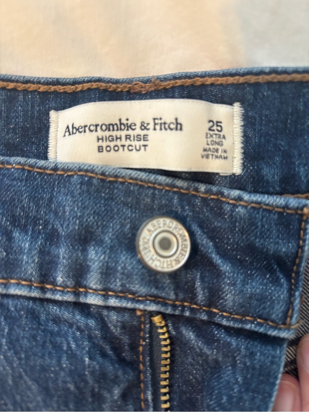 Abercrombie & Fitch Dark Blue High-Rise Bootcut Jeans